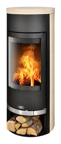 Печь-камин ABX Vigo, черная сталь, мокка крем с верхней плитой в Костроме